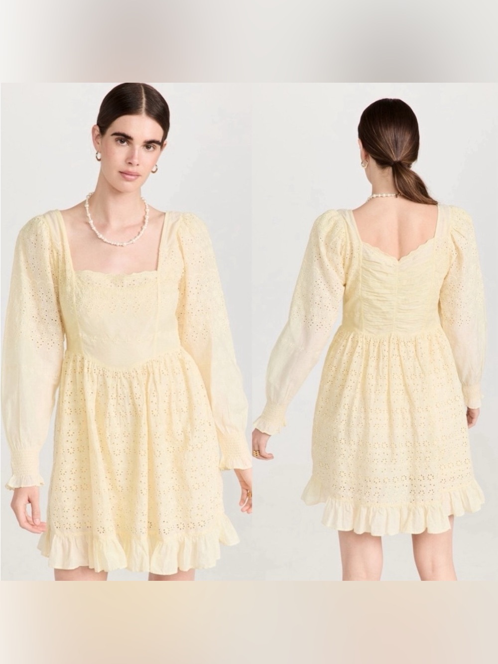 NWT $475 LoveShackFancy Preslina Eyelet Embroidered Mini Dress